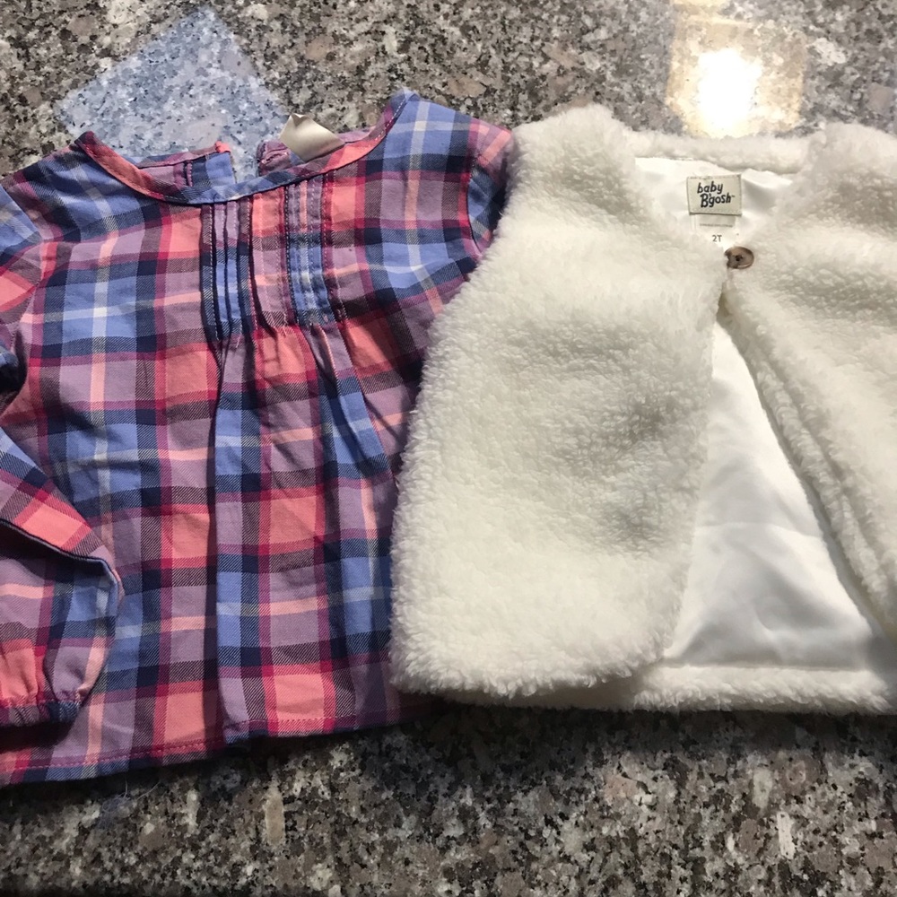 NWT flannel baby doll shirt and vest.